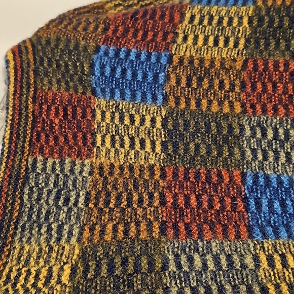 Vintage La Imilla Luxe Hand Knit 100% Alpaca Wool Colorful Checkered Sweater - Picture 3 of 8